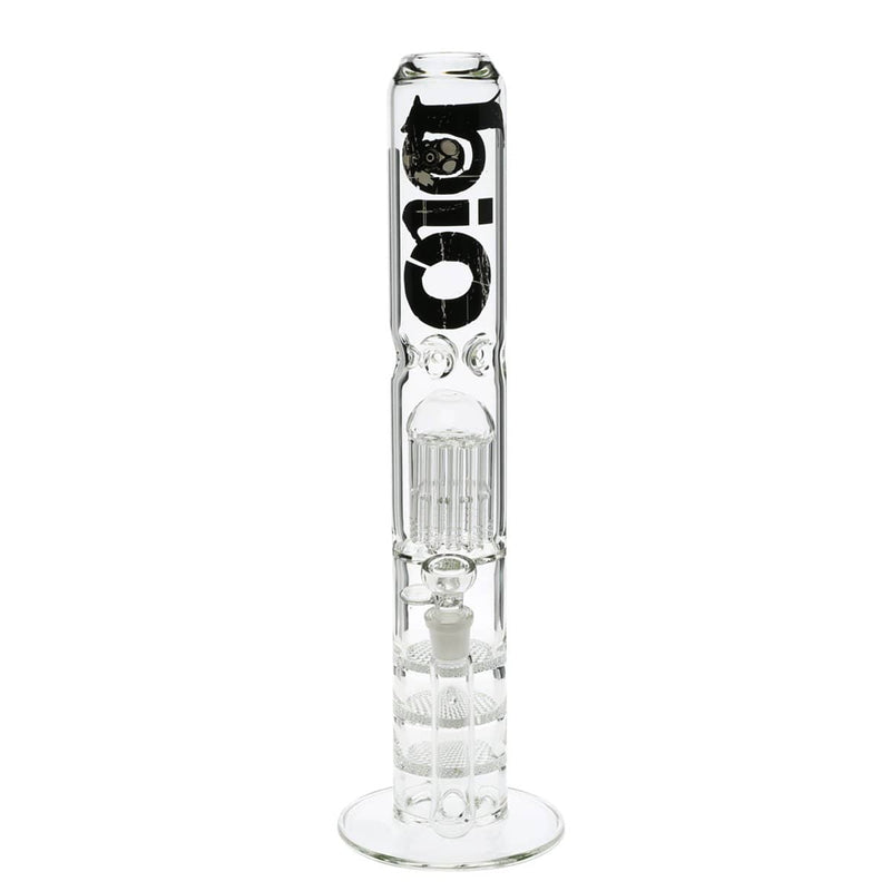 Bio Glass Glass Bong 18" BIO Tree 11 Arm / Triple Honeycomb Water Pipe - Black Logo