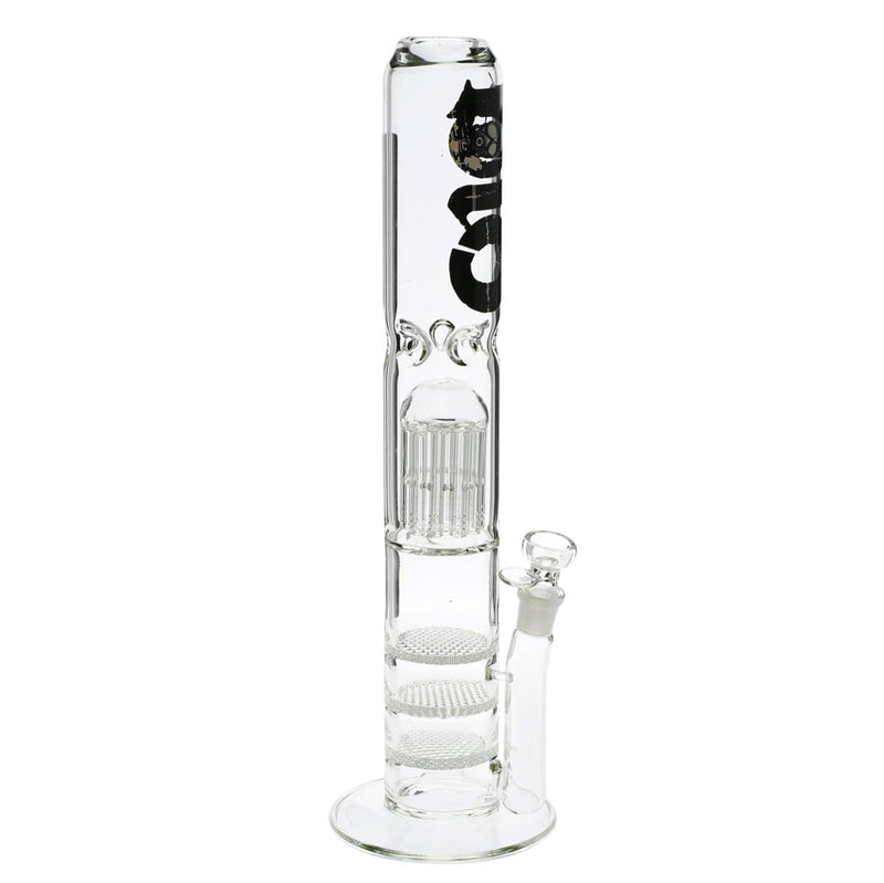 Bio Glass Glass Bong 18" BIO Tree 11 Arm / Triple Honeycomb Water Pipe - Black Logo