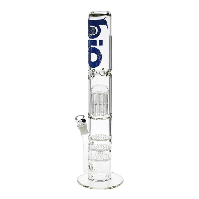 Bio Glass Glass Bong 18" BIO Tree 11 Arm / Triple Honeycomb Water Pipe - Blue Logo