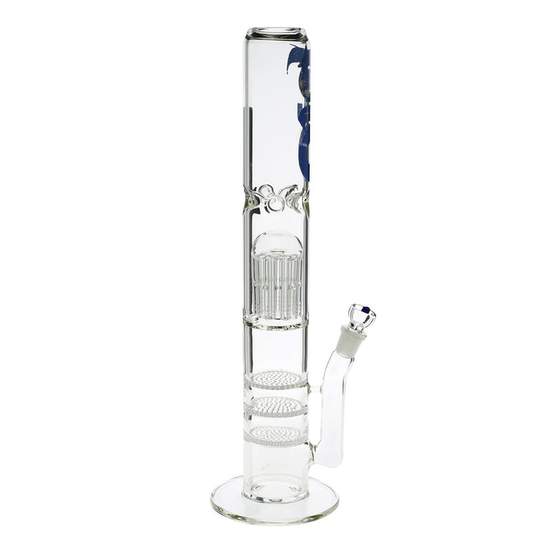 Bio Glass Glass Bong 18" BIO Tree 11 Arm / Triple Honeycomb Water Pipe - Blue Logo