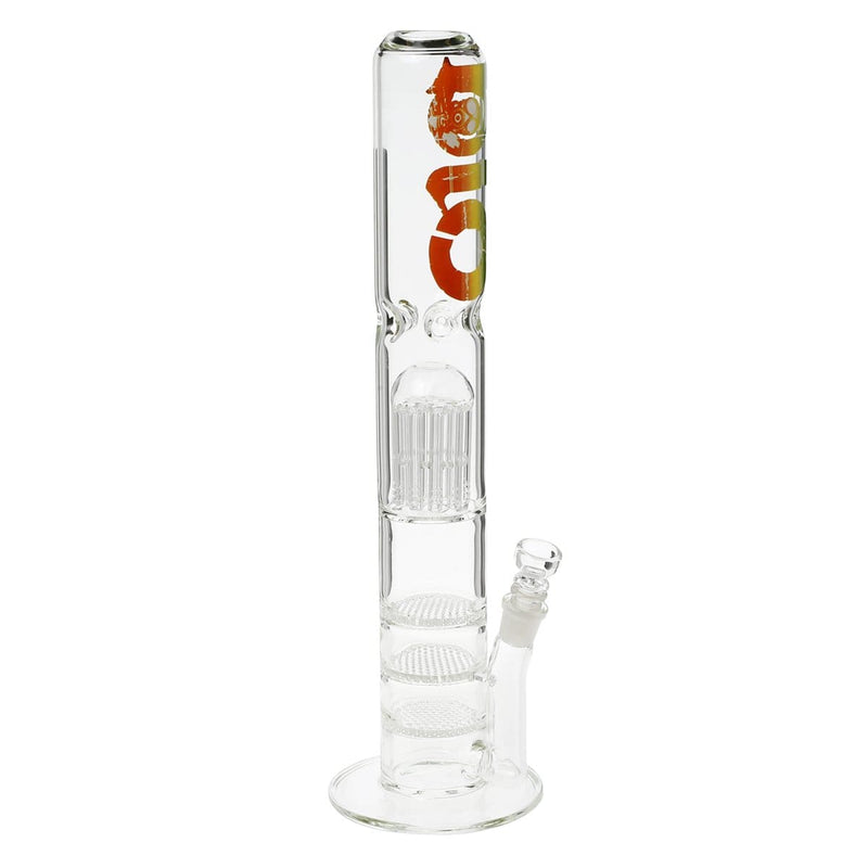 Bio Glass Glass Bong 18" BIO Tree 11 Arm / Triple Honeycomb Water Pipe - Rasta Logo