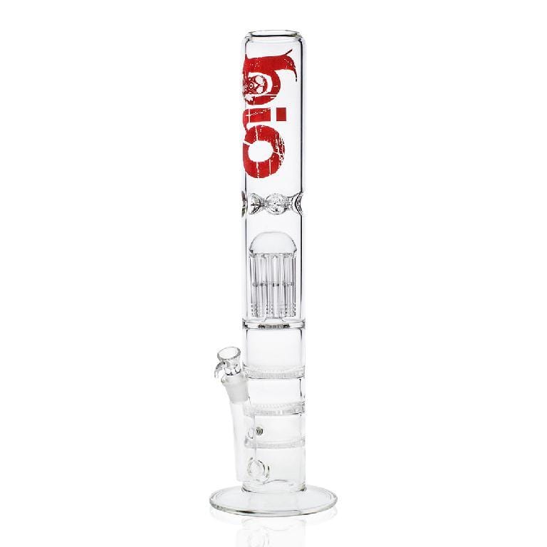 Bio Glass Glass Bong 18" BIO Tree 11 Arm / Triple Honeycomb Water Pipe - Red Logo