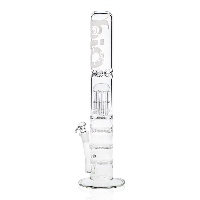 Bio Glass Glass Bong 18" BIO Tree 11 Arm / Triple Honeycomb Water Pipe - White Logo