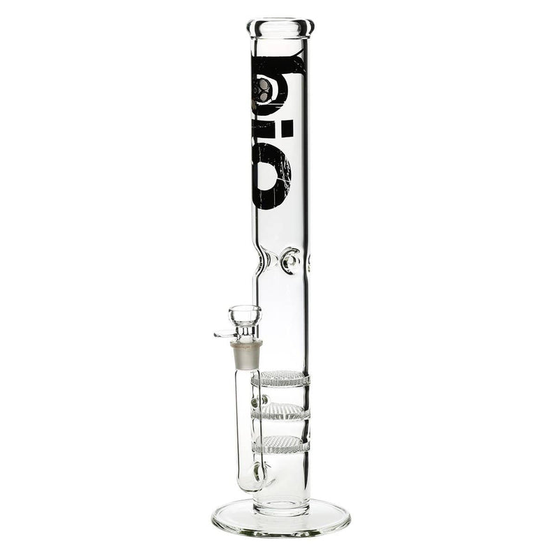 Bio Glass Glass Bong 18" BIO Triple Honeycomb Water Pipe - Black Logo