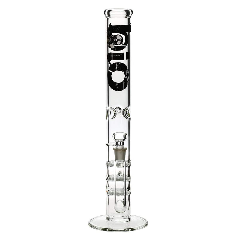 Bio Glass Glass Bong 18" BIO Triple Honeycomb Water Pipe - Black Logo