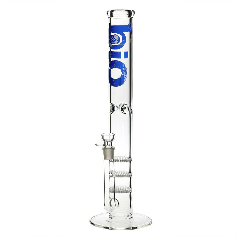 Bio Glass Glass Bong 18" BIO Triple Honeycomb Water Pipe - Blue Logo