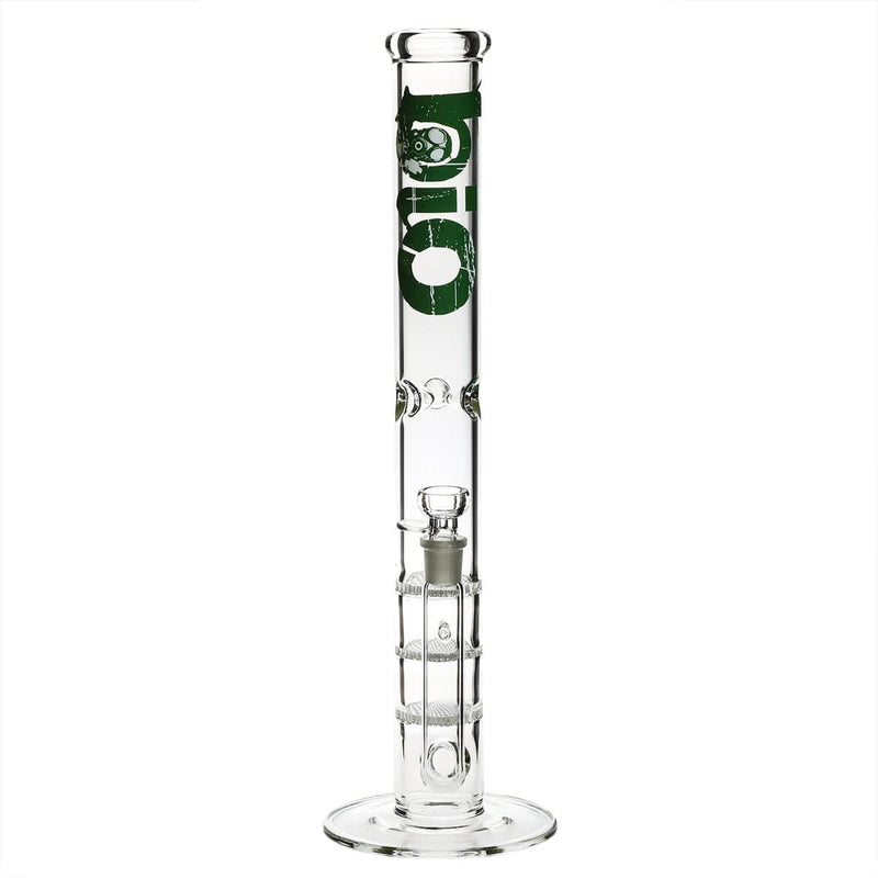 Bio Glass Glass Bong 18" BIO Triple Honeycomb Water Pipe - Green Logo