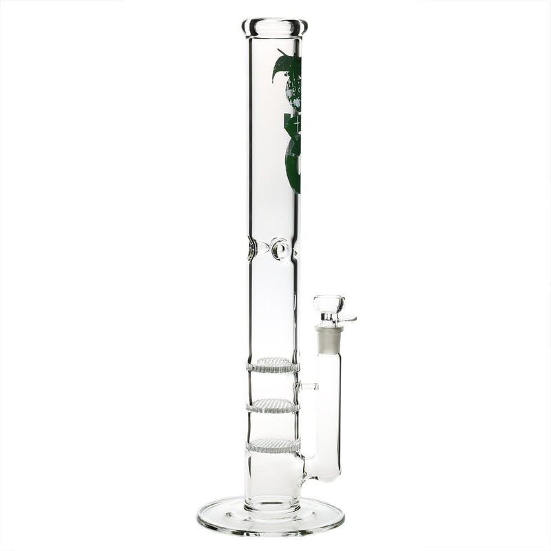 Bio Glass Glass Bong 18" BIO Triple Honeycomb Water Pipe - Green Logo