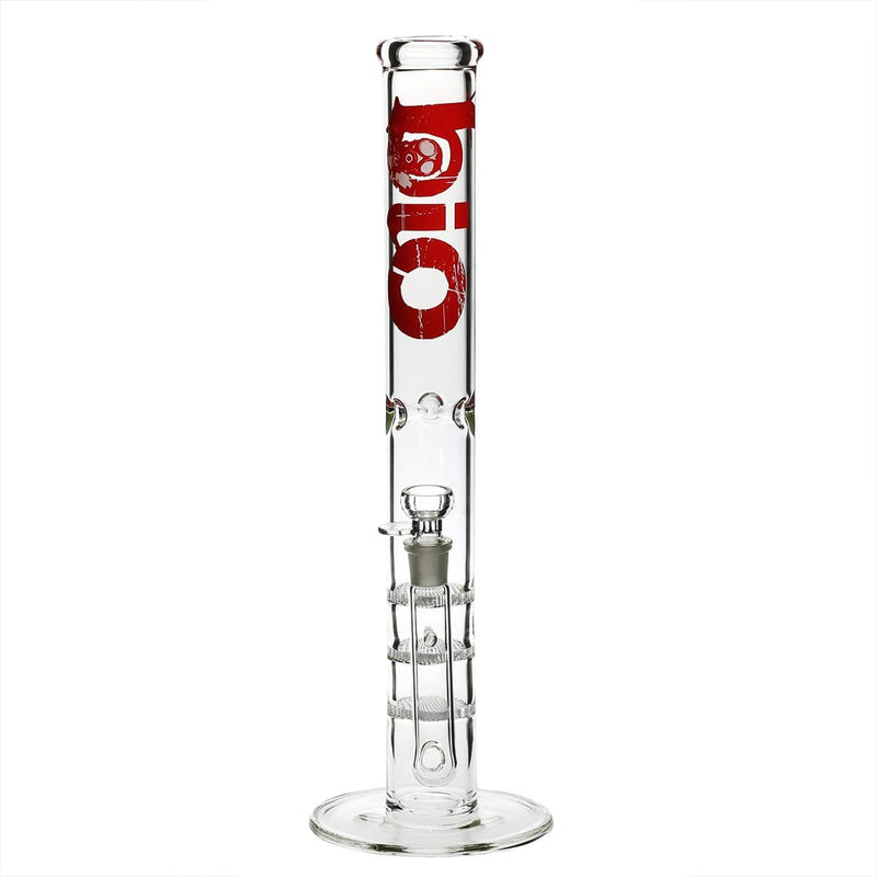 Bio Glass Glass Bong 18" BIO Triple Honeycomb Water Pipe - Red Logo