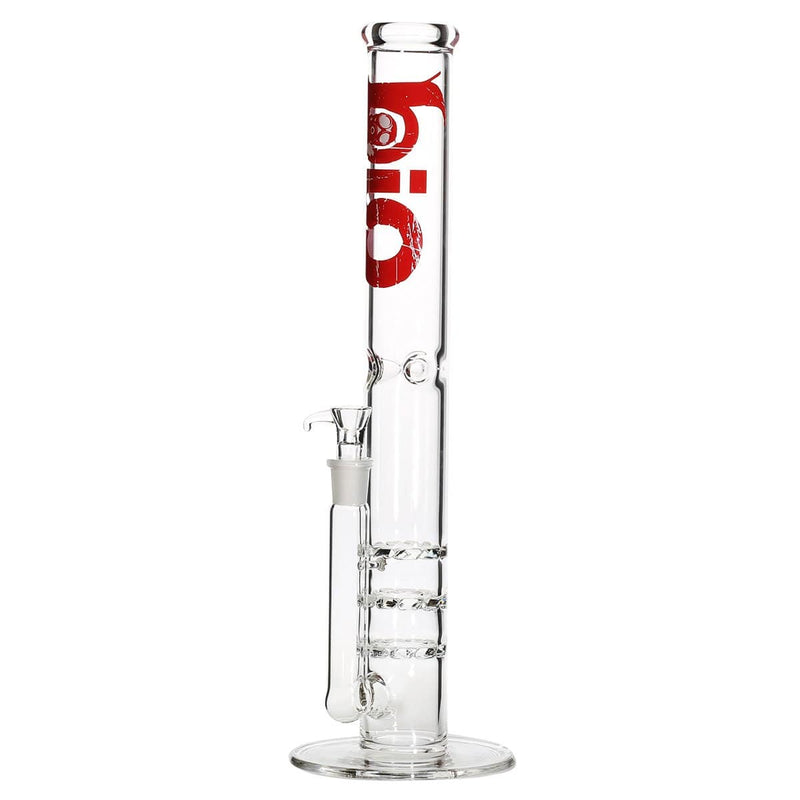 Bio Glass Glass Bong 18" BIO Triple Hurricane Water Pipe - Red Logo