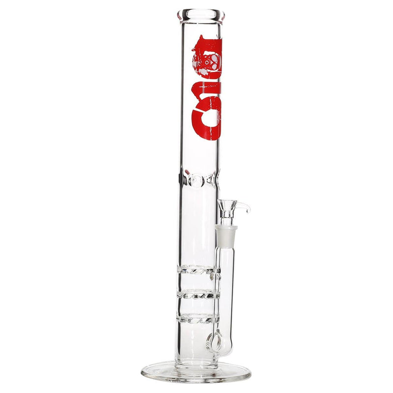 Bio Glass Glass Bong 18" BIO Triple Hurricane Water Pipe - Red Logo