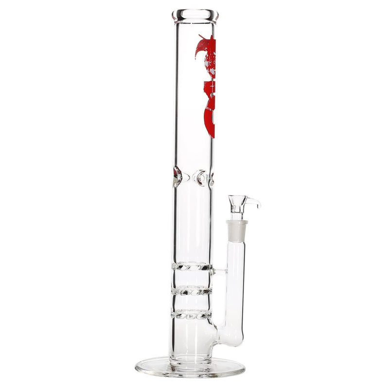 Bio Glass Glass Bong 18" BIO Triple Hurricane Water Pipe - Red Logo