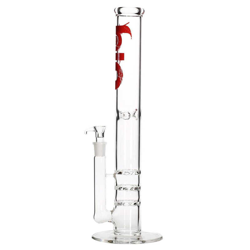 Bio Glass Glass Bong 18" BIO Triple Hurricane Water Pipe - Red Logo