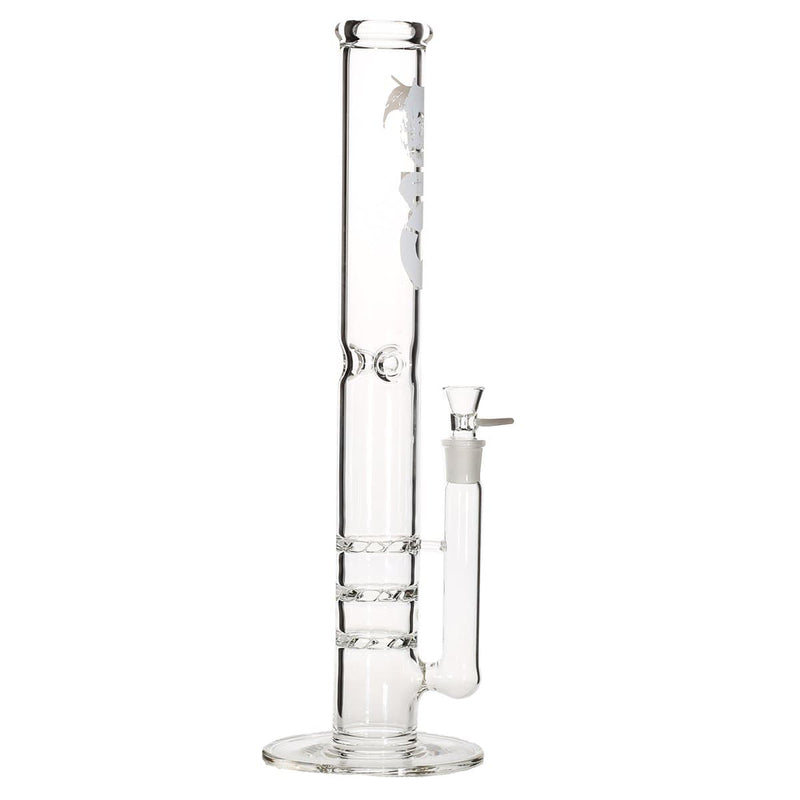 Bio Glass Glass Bong 18" BIO Triple Hurricane Water Pipe - White Logo