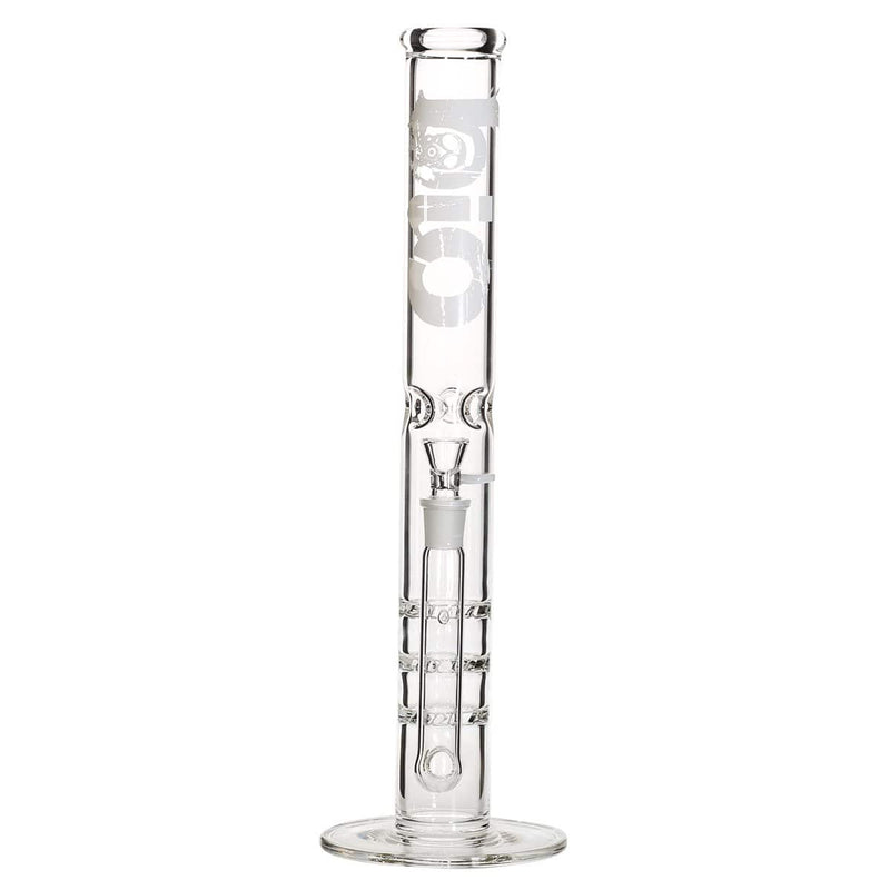 Bio Glass Glass Bong 18" BIO Triple Hurricane Water Pipe - White Logo