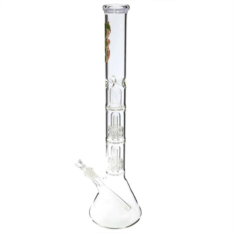 Bio Glass Glass Bong 22" BIO Criss-Cross Showerhead Water Pipe - Rasta