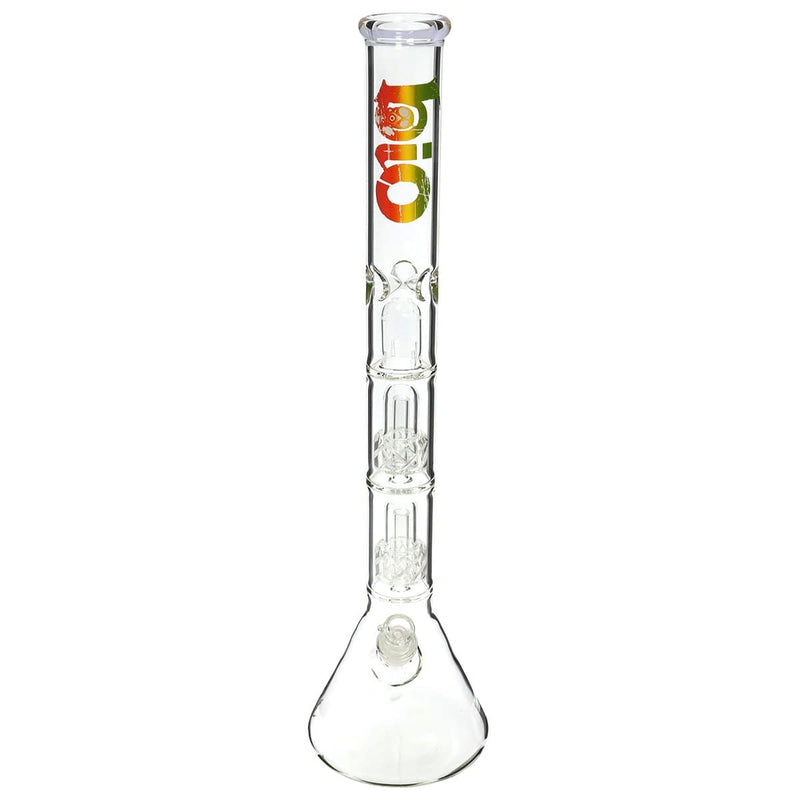 Bio Glass Glass Bong 22" BIO Criss-Cross Showerhead Water Pipe - Rasta