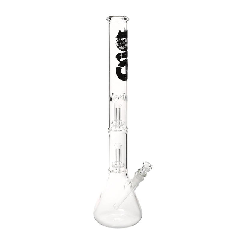 Bio Glass Glass Bong 22" BIO Double Showerhead Beaker Water Pipe - Black Logo