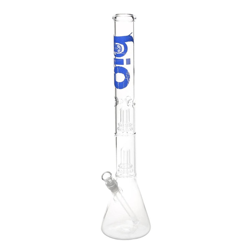 Bio Glass Glass Bong 22" BIO Double Showerhead Beaker Water Pipe - Blue Logo