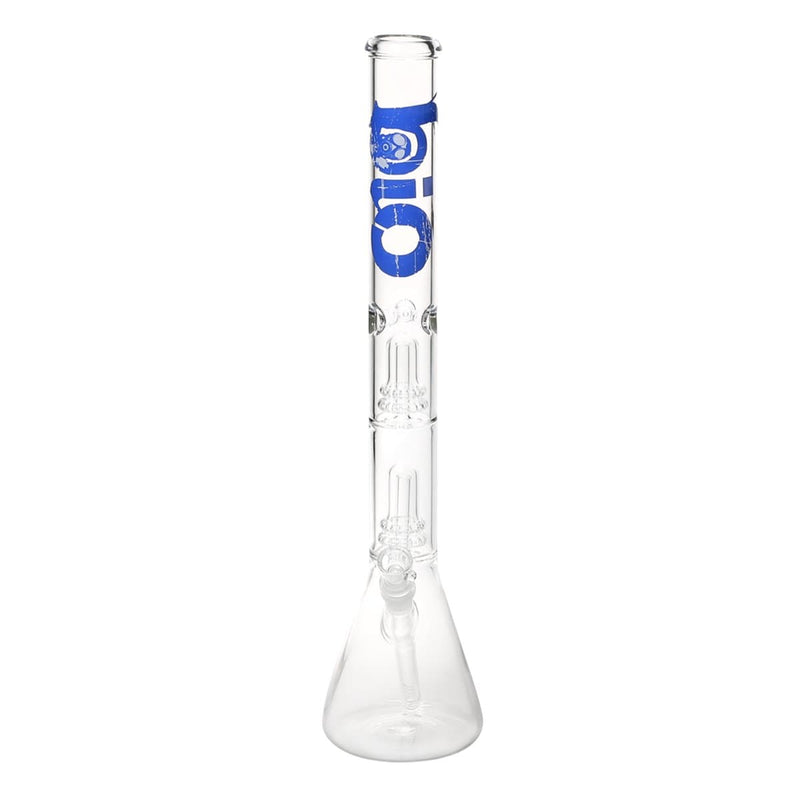 Bio Glass Glass Bong 22" BIO Double Showerhead Beaker Water Pipe - Blue Logo