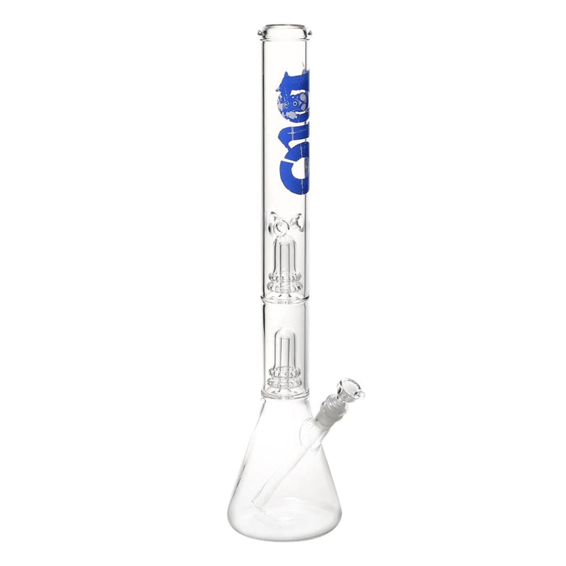 Bio Glass Glass Bong 22" BIO Double Showerhead Beaker Water Pipe - Blue Logo