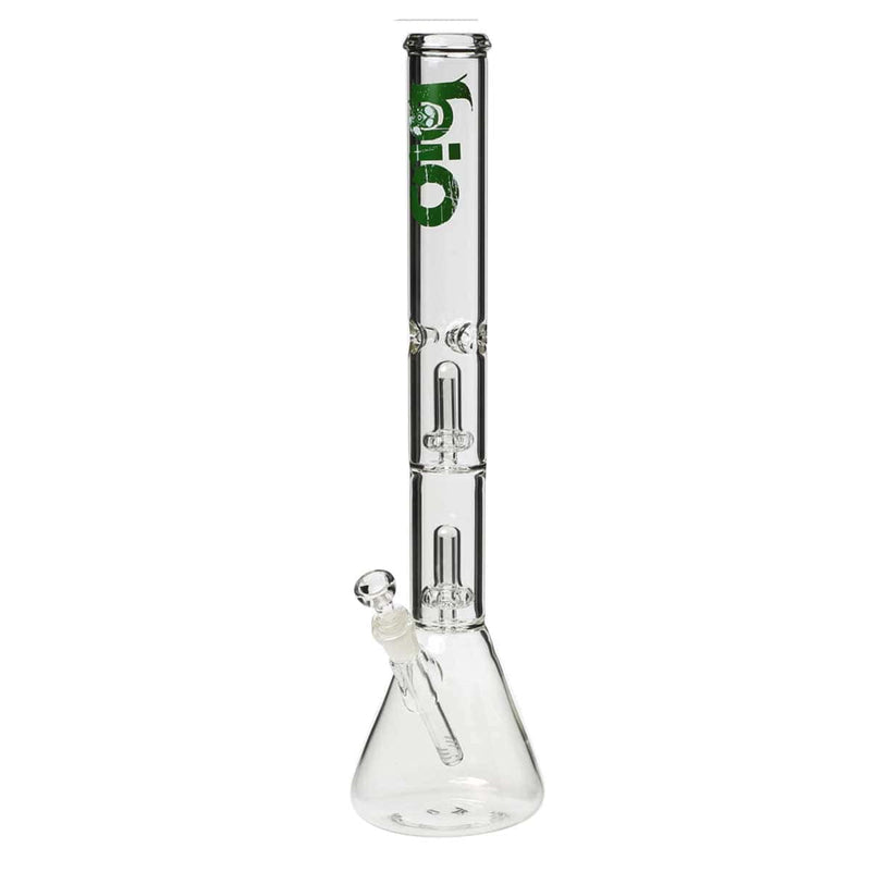 Bio Glass Glass Bong 22" BIO Double Showerhead Beaker Water Pipe - Green Logo