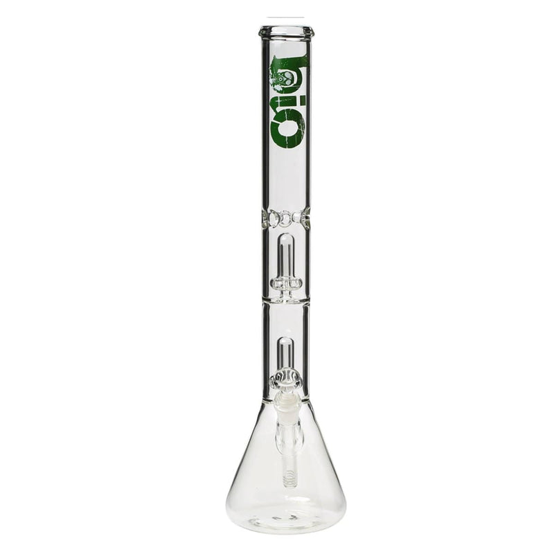 Bio Glass Glass Bong 22" BIO Double Showerhead Beaker Water Pipe - Green Logo