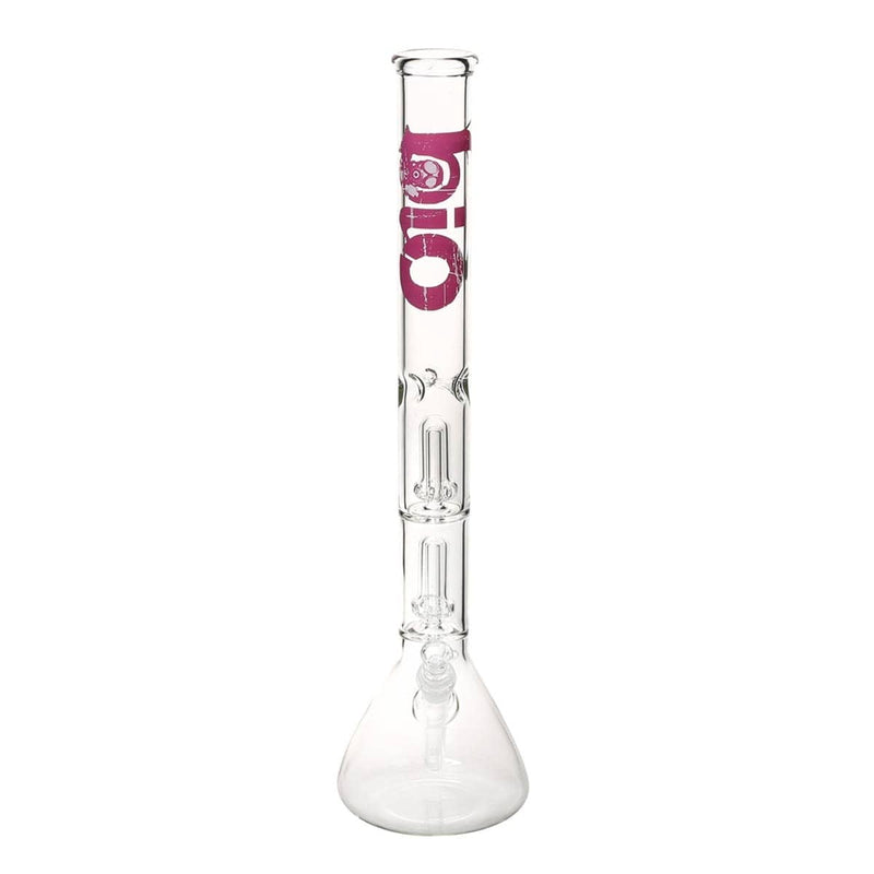 Bio Glass Glass Bong 22" BIO Double Showerhead Beaker Water Pipe - Purple Logo