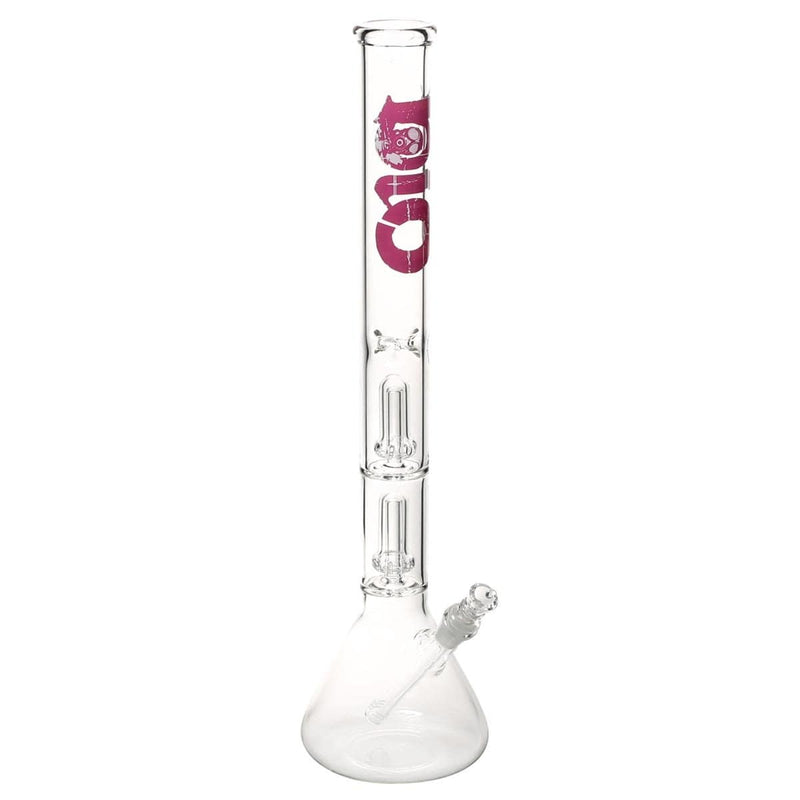 Bio Glass Glass Bong 22" BIO Double Showerhead Beaker Water Pipe - Purple Logo