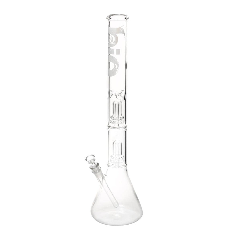 Bio Glass Glass Bong 22" BIO Double Showerhead Beaker Water Pipe - White Logo