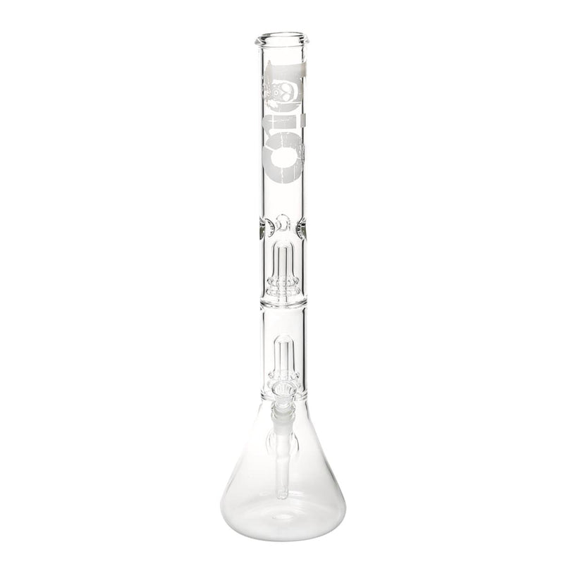 Bio Glass Glass Bong 22" BIO Double Showerhead Beaker Water Pipe - White Logo