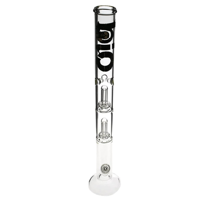 Bio Glass Glass Bong 22" BIO Double Showerhead Straight Water Pipe - Black Logo