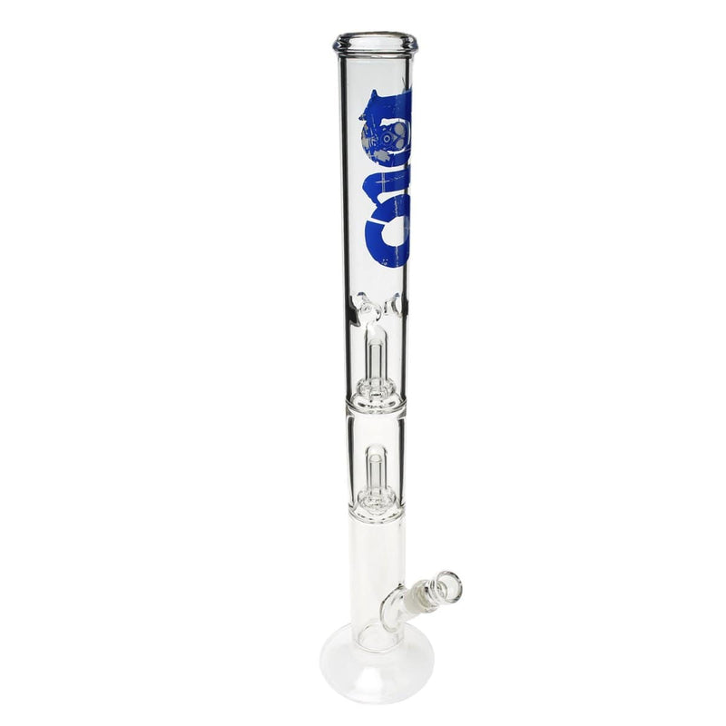 Bio Glass Glass Bong 22" BIO Double Showerhead Straight Water Pipe - Blue Logo