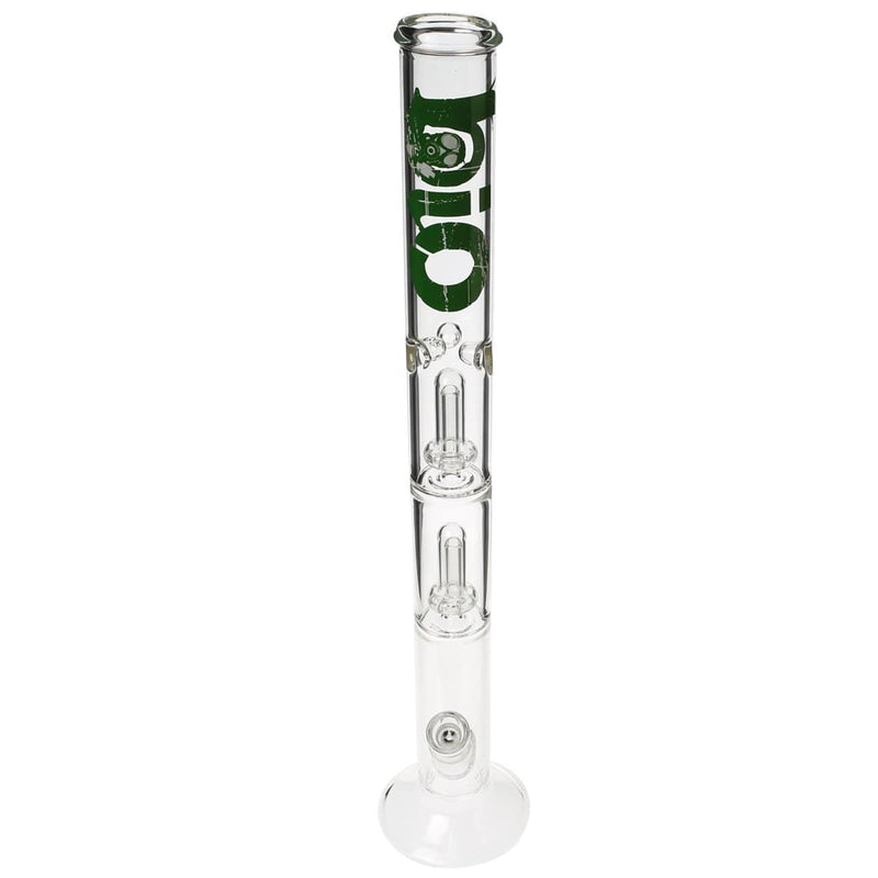 Bio Glass Glass Bong 22" BIO Double Showerhead Straight Water Pipe - Green Logo