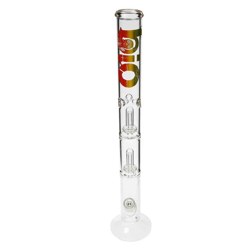 Bio Glass Glass Bong 22" BIO Double Showerhead Straight Water Pipe - Rasta Logo