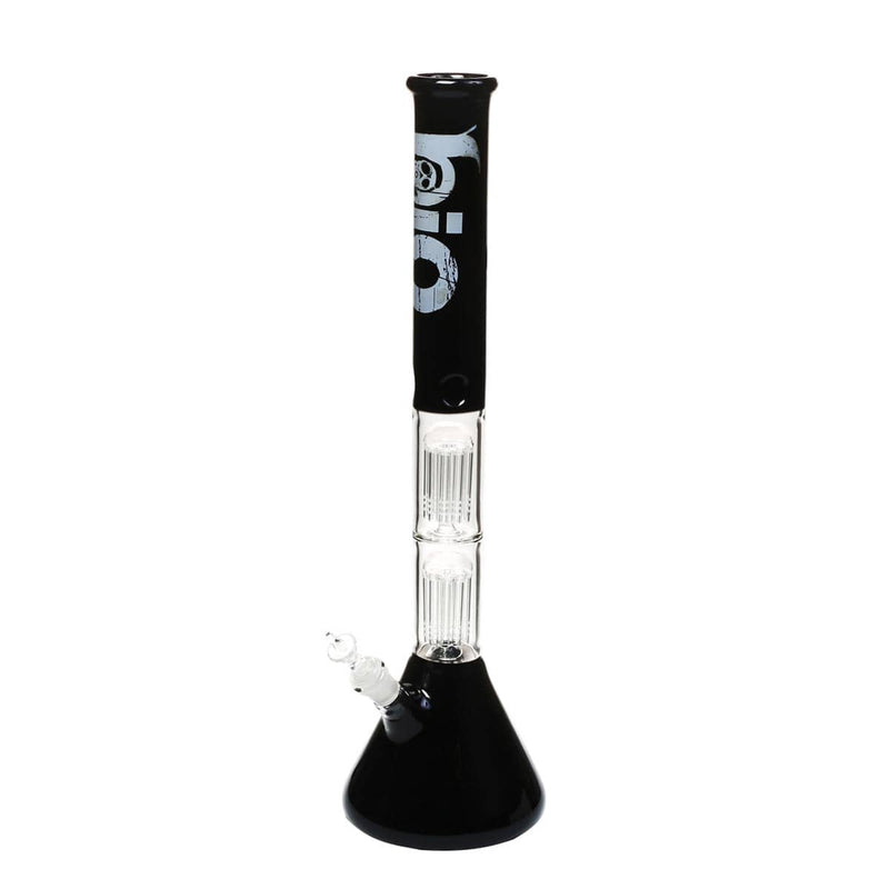 Bio Glass Glass Bong 22" BIO Double Tree Beaker Water Pipe - Black