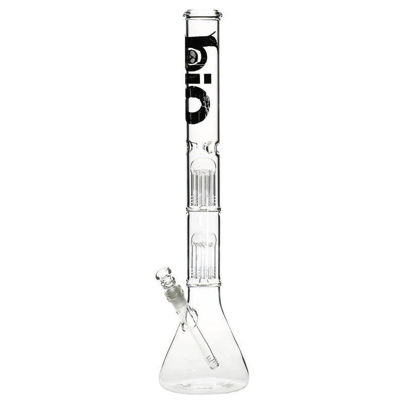 Bio Glass Glass Bong 22" BIO Double Tree Beaker Water Pipe - Black Logo