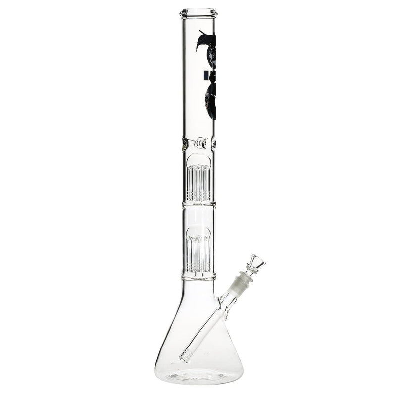 Bio Glass Glass Bong 22" BIO Double Tree Beaker Water Pipe - Black Logo