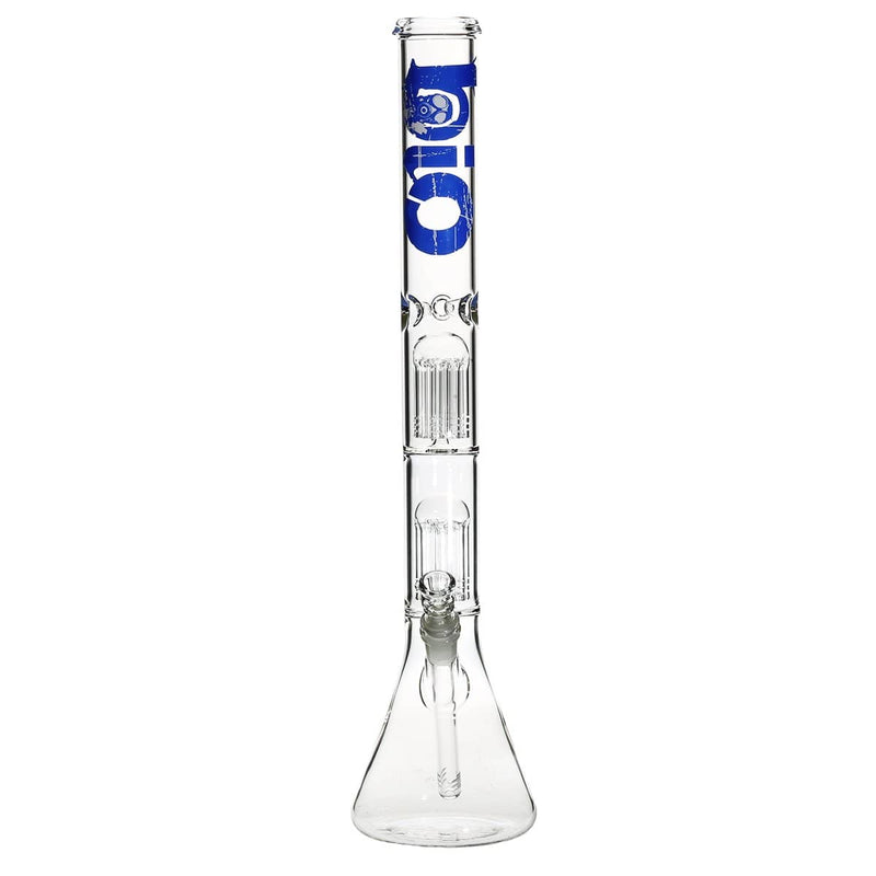 Bio Glass Glass Bong 22" BIO Double Tree Beaker Water Pipe - Blue Logo