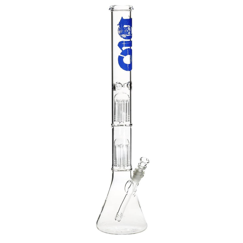 Bio Glass Glass Bong 22" BIO Double Tree Beaker Water Pipe - Blue Logo