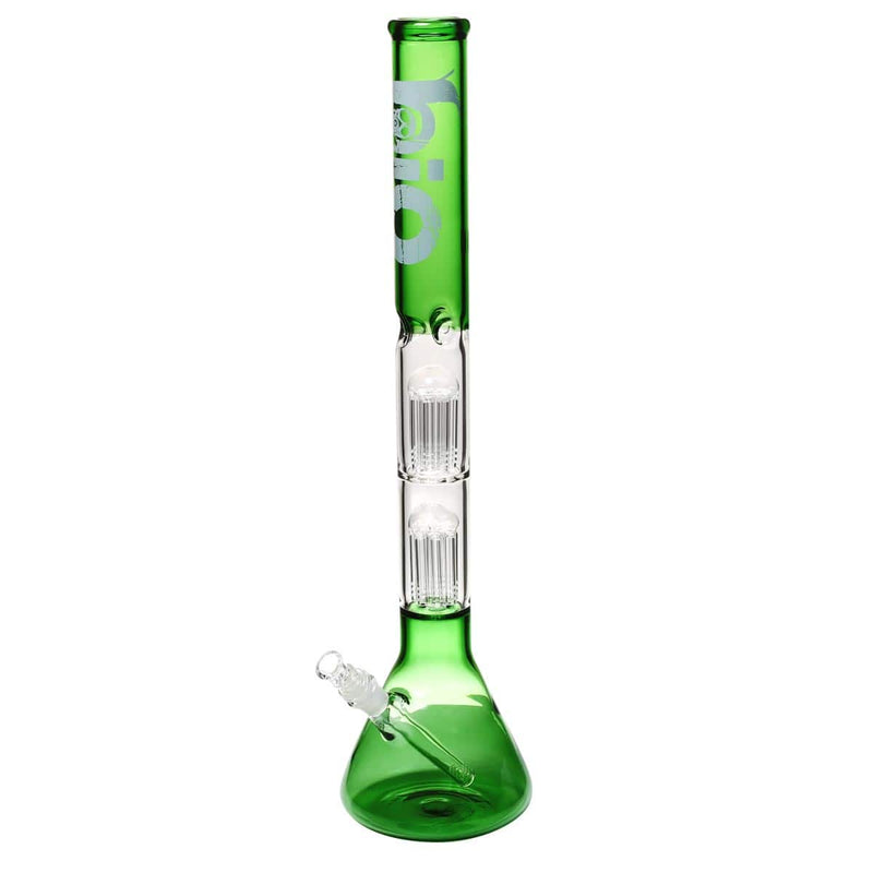 Bio Glass Glass Bong 22" BIO Double Tree Beaker Water Pipe - Green