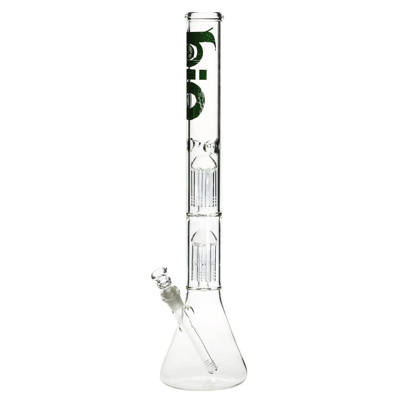 Bio Glass Glass Bong 22" BIO Double Tree Beaker Water Pipe - Green Logo