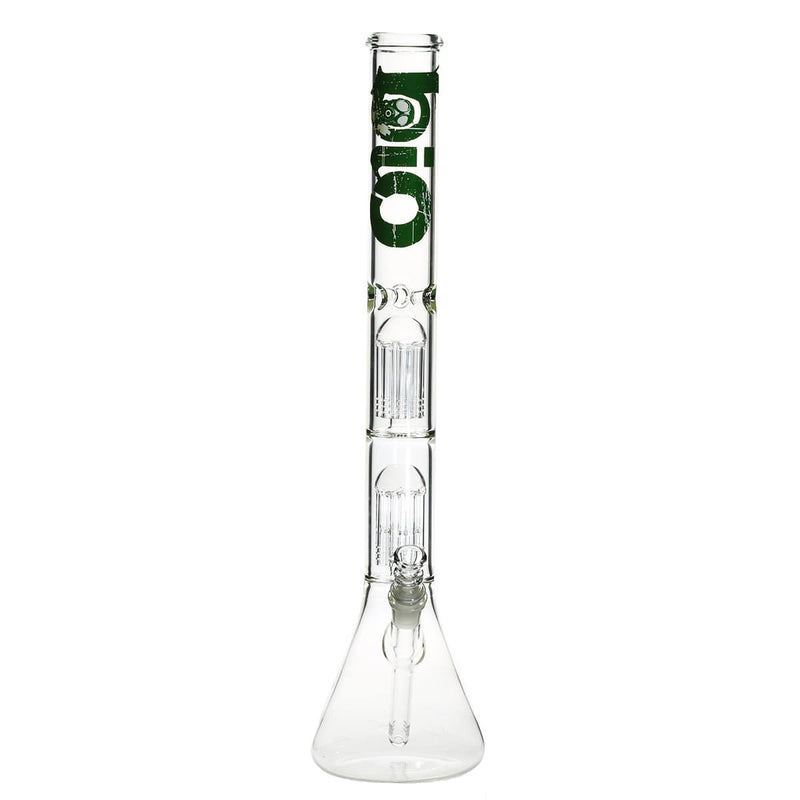 Bio Glass Glass Bong 22" BIO Double Tree Beaker Water Pipe - Green Logo