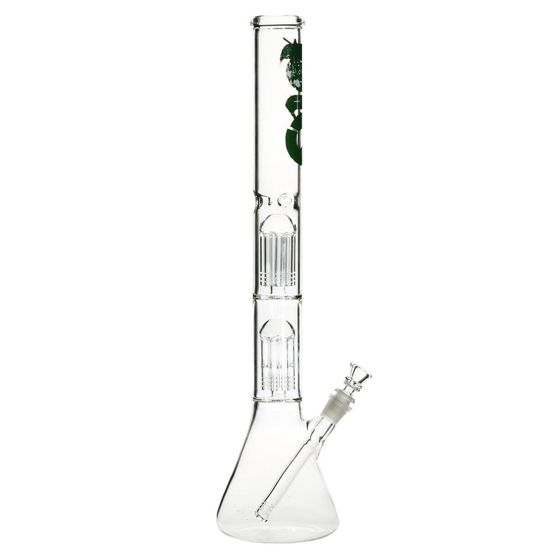 Bio Glass Glass Bong 22" BIO Double Tree Beaker Water Pipe - Green Logo