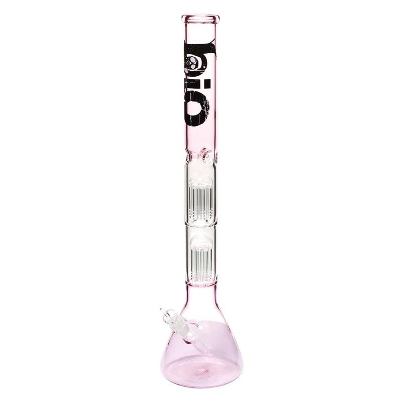 Bio Glass Glass Bong 22" BIO Double Tree Beaker Water Pipe - Pink