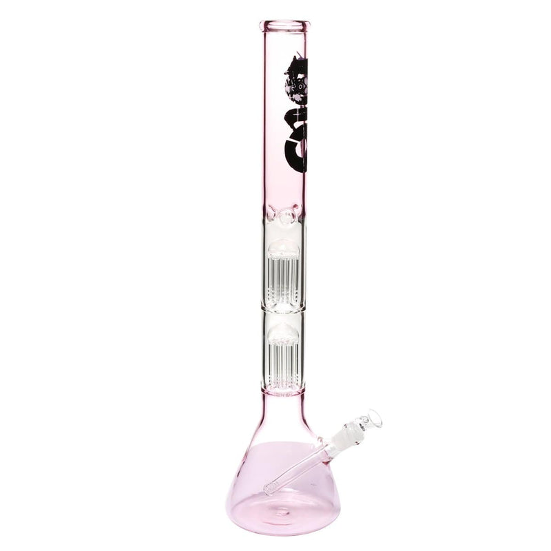 Bio Glass Glass Bong 22" BIO Double Tree Beaker Water Pipe - Pink