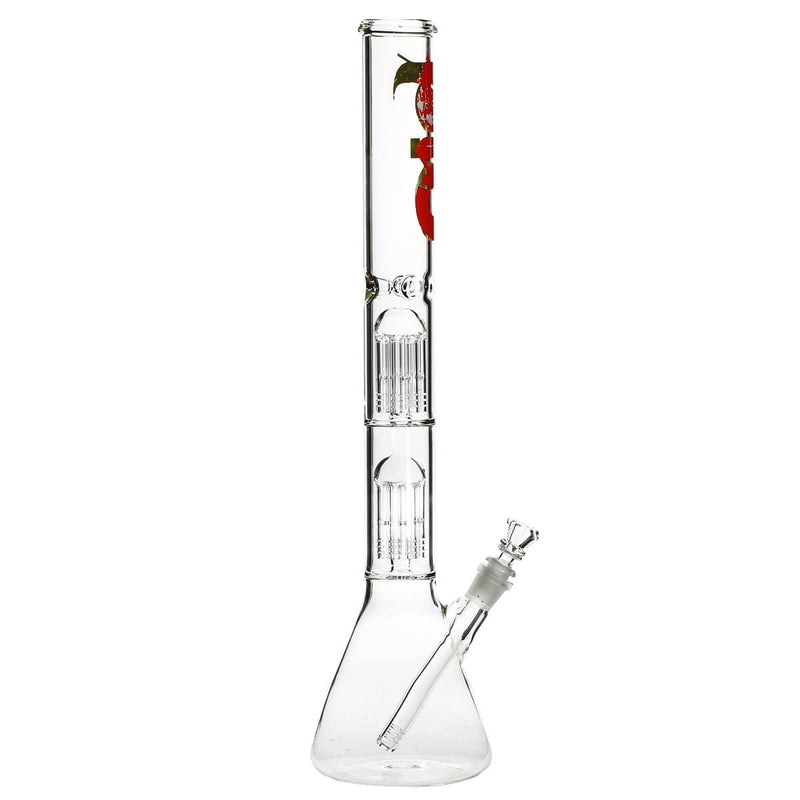 Bio Glass Glass Bong 22" BIO Double Tree Beaker Water Pipe - Rasta Logo