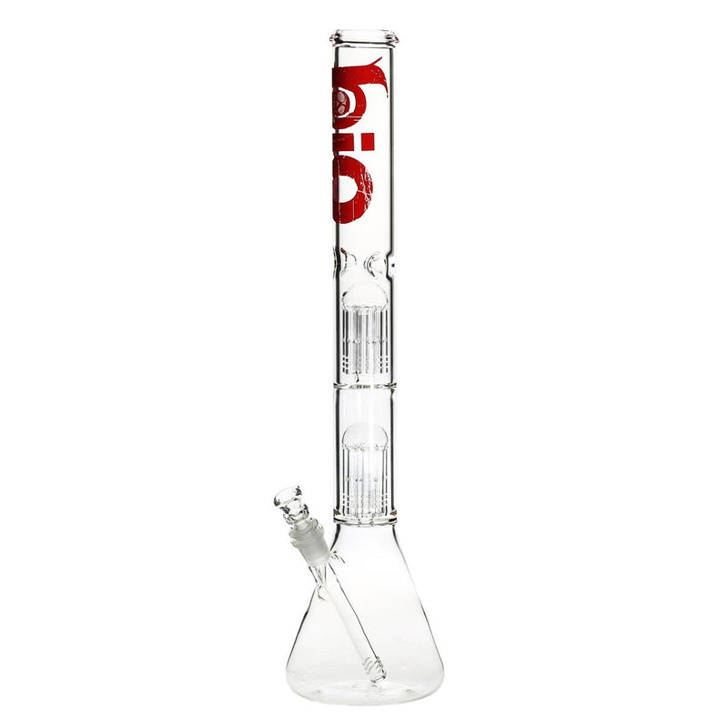 Bio Glass Glass Bong 22" BIO Double Tree Beaker Water Pipe - Red Logo