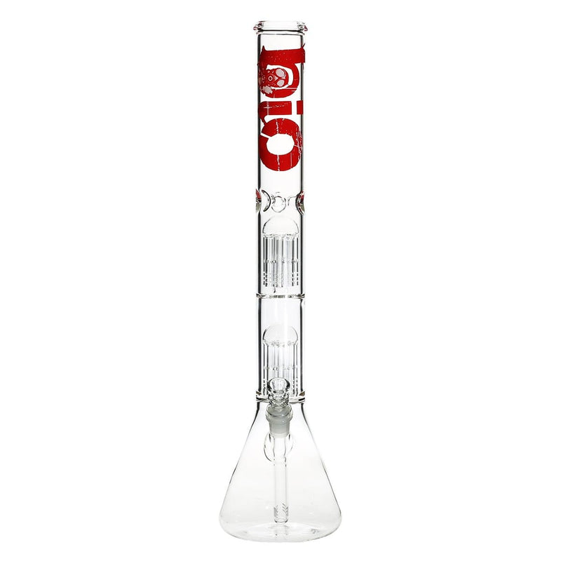 Bio Glass Glass Bong 22" BIO Double Tree Beaker Water Pipe - Red Logo