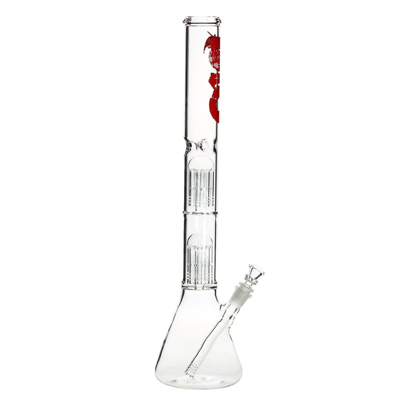 Bio Glass Glass Bong 22" BIO Double Tree Beaker Water Pipe - Red Logo